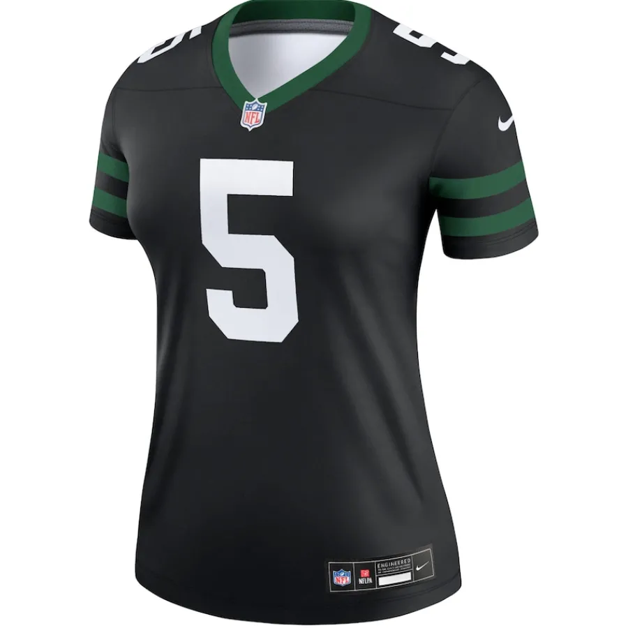 Women New York Jets Jerseys | Women^Women's Nike Garrett Wilson Legacy Black Alternate Legend Player Performance Top