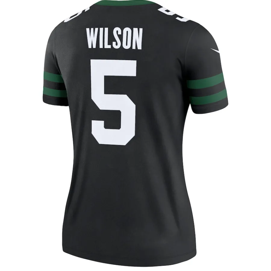 Women New York Jets Jerseys | Women^Women's Nike Garrett Wilson Legacy Black Alternate Legend Player Performance Top