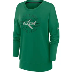 Women New York Jets Sweatshirts & Fleece | Women^Women's Nike Green Rewind Playback Icon Performance Pullover Sweatshirt