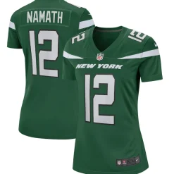 Women New York Jets Jerseys | Women^Women's Nike Joe Namath Gotham Green Game Retired Player Jersey