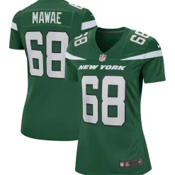 New York Jets Replica | Throwback^Women's Nike Kevin Mawae Gotham Green Game Retired Player Jersey