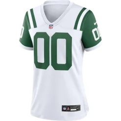 Women New York Jets Jerseys | Women^Women's Nike White Classic Alternate Custom Replica Jersey