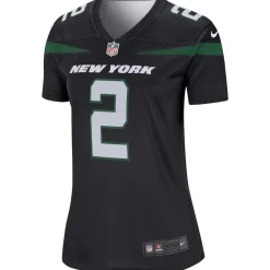 Women New York Jets Jerseys | Women^Women's Nike Zach Wilson Black Alternate Legend Player Performance Top