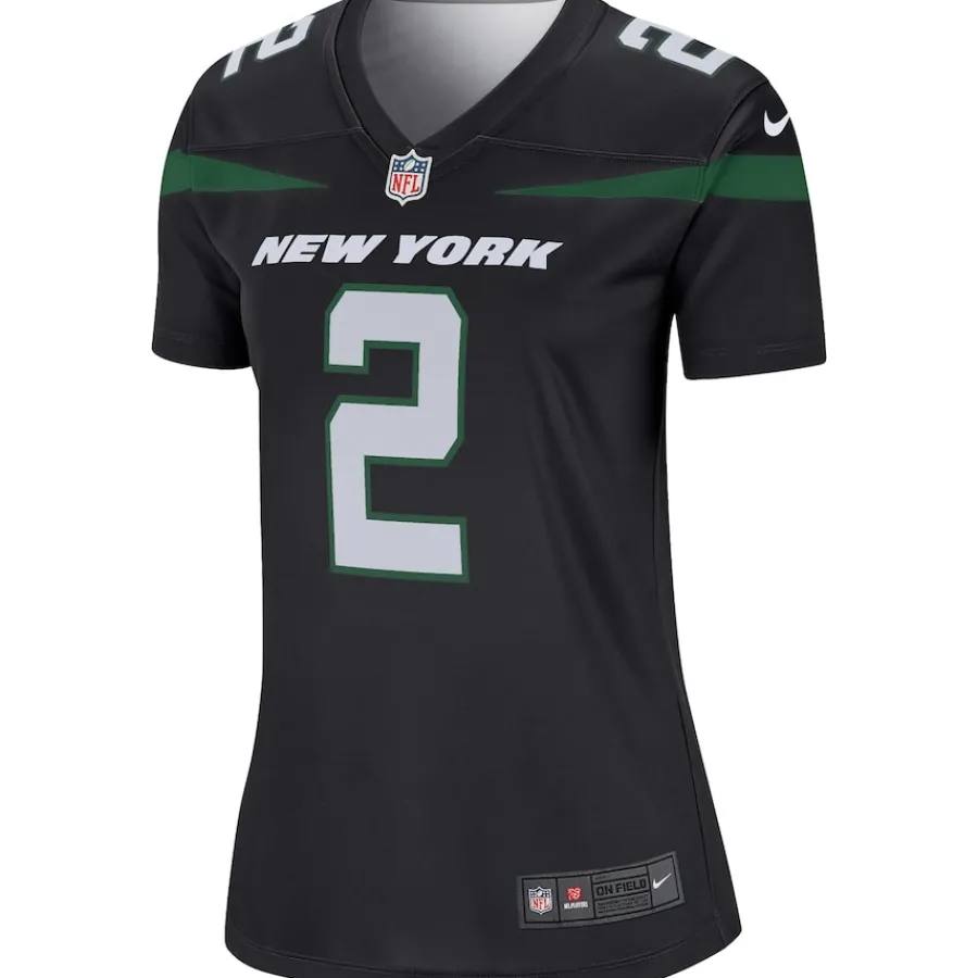 Women New York Jets Jerseys | Women^Women's Nike Zach Wilson Black Alternate Legend Player Performance Top