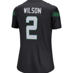 Women New York Jets Jerseys | Women^Women's Nike Zach Wilson Black Alternate Legend Player Performance Top