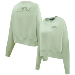 Women New York Jets Sweatshirts & Fleece | Women^Women's Pro Standard Light Green Neutral Pullover Sweatshirt