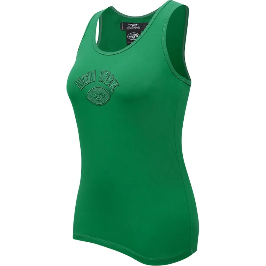 New York Jets Tank Tops^Women's Pro Standard Kelly Green Triple Tonal Racerback Tank Top