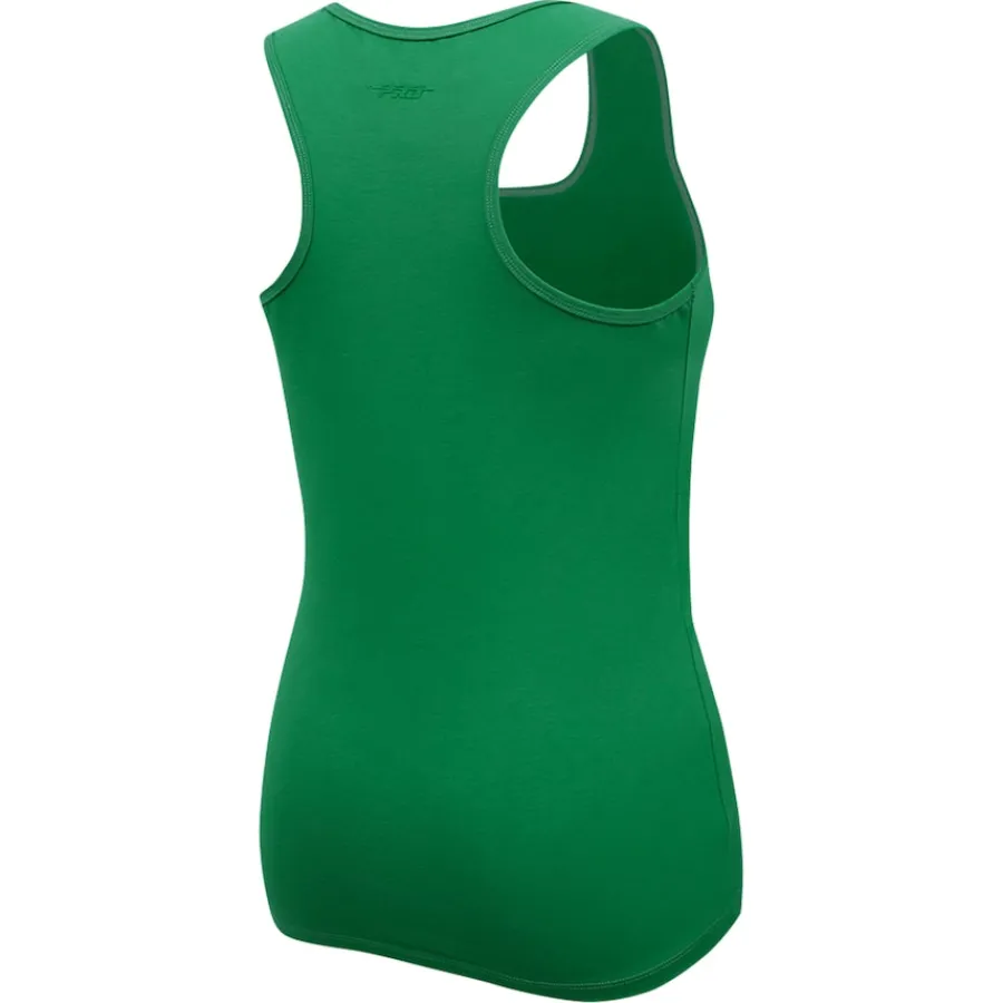 New York Jets Tank Tops^Women's Pro Standard Kelly Green Triple Tonal Racerback Tank Top