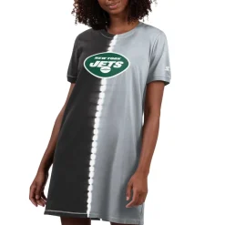 Women New York Jets Dresses & Skirts^Women's Starter Black Ace Tie-Dye T-Shirt Dress