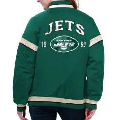 Women New York Jets Jackets^Women's Starter Green Tournament Full-Snap Varsity Jacket