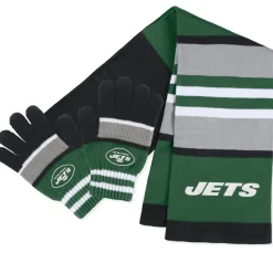 Women New York Jets Accessories | Gloves & Scarves^Women's WEAR By Erin Andrews Stripe Glove & Scarf Set