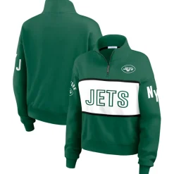 Women New York Jets Jackets | Sweatshirts & Fleece^Women's WEAR By Erin Andrews Green Quarter-Zip Jacket