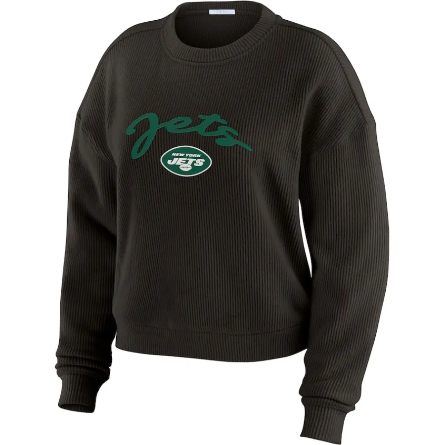 Women New York Jets Underwear & Sleepwear^Women's WEAR By Erin Andrews Cream Plus Size Knitted Tri-Blend Long Sleeve T-Shirt & Pants Lounge Set