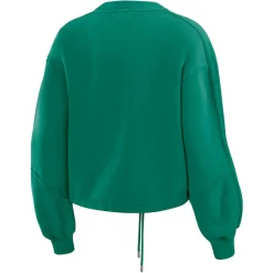 Women New York Jets Underwear & Sleepwear^Women's WEAR By Erin Andrews Green Washed Fleece Long Sleeve T-Shirt & Shorts Lounge Set