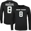 Kids New York Jets T-Shirts | Kids^Youth Aaron Rodgers Black Mainliner Player Name & Number Long Sleeve T-Shirt