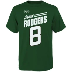 Kids New York Jets T-Shirts | Kids^Youth Aaron Rodgers Green Name & Number Tilt T-Shirt