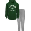Kids New York Jets Rompers | Shorts & Pants^Youth Green/Heather Gray Play By Play Lightweight Pullover Hoodie & Fleece Pant Set