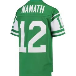 Kids New York Jets Jerseys | Kids^Youth Mitchell & Ness Joe Namath Green 1968 Legacy Retired Player Jersey