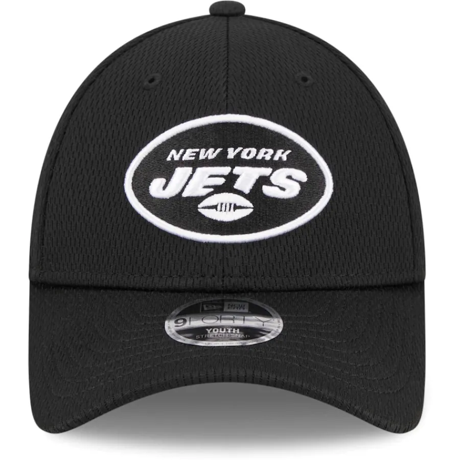 Kids New York Jets Hats | Kids^Youth New Era Black Main B-Dub 9FORTY Adjustable Hat