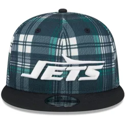 Kids New York Jets Hats | Kids^Youth New Era Black 2024 Sideline Statement 9FIFTY Snapback Hat