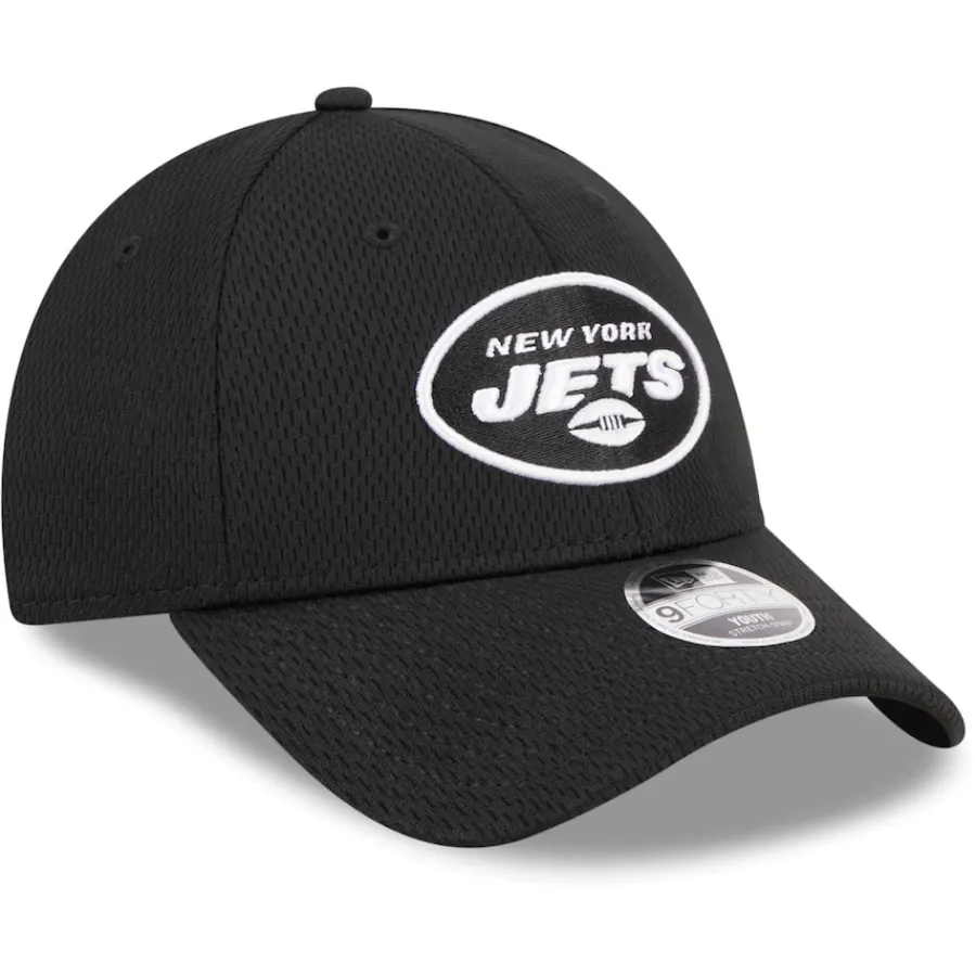 Kids New York Jets Hats | Kids^Youth New Era Black Main B-Dub 9FORTY Adjustable Hat