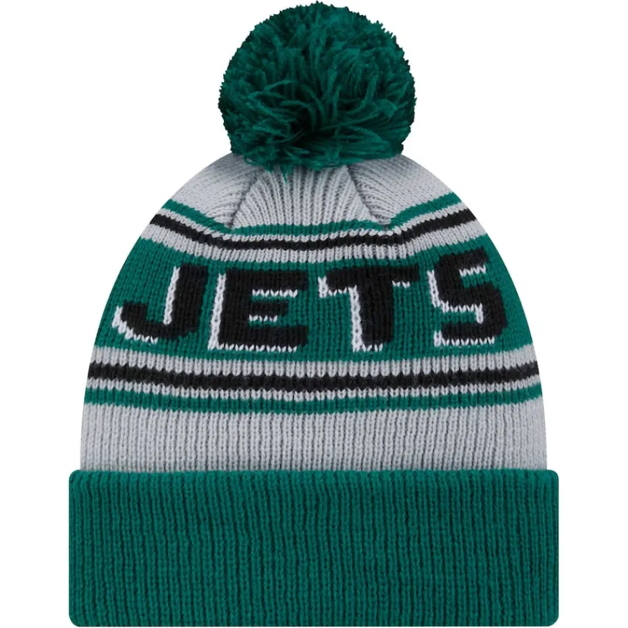 Kids New York Jets Hats | Kids^Youth New Era Green Main Cuffed Knit Hat With Pom