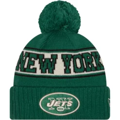 Kids New York Jets Hats | Kids^Youth New Era Kelly Green Retro Cuffed Knit Hat With Pom