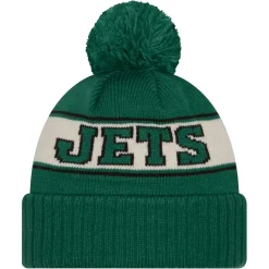 Kids New York Jets Hats | Kids^Youth New Era Kelly Green Retro Cuffed Knit Hat With Pom