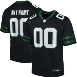 Kids New York Jets Jerseys | Kids^Youth Nike Legacy Black Alternate Custom Game Jersey
