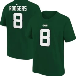 Kids New York Jets T-Shirts | Kids^Youth Nike Aaron Rodgers Green Player Name & Number T-Shirt