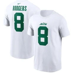 Kids New York Jets T-Shirts | Kids^Youth Nike Aaron Rodgers White Player Name & Number T-Shirt