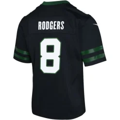 Kids New York Jets Jerseys | Kids^Youth Nike Aaron Rodgers Legacy Black Alternate Game Jersey