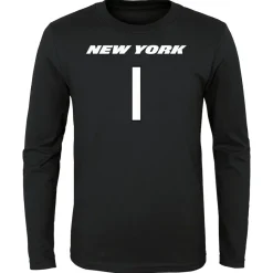 Kids New York Jets T-Shirts | Kids^Youth Sauce Gardner Black Mainliner Player Name & Number Long Sleeve T-Shirt