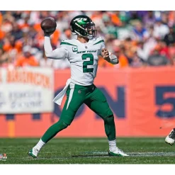 New York Jets Photos | Prints & Artwork^Zach Wilson Unsigned White Jersey Passing Photograph