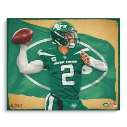 New York Jets Photos^Zach Wilson 16" X 20" Photo Print - Designed & Signed By Artist Brian Konnick - Limited Edition 25
