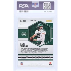 New York Jets Trading Cards^Zach Wilson 2021 Panini Mosaic Pink Fluorescent #302 #3/10 PSA Authenticated 10 Rookie Card