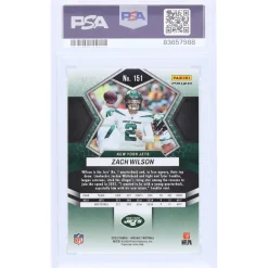 New York Jets Trading Cards^Zach Wilson 2022 Panini Mosaic Gold Mosaic #151 #3/10 PSA Authenticated 10 Card